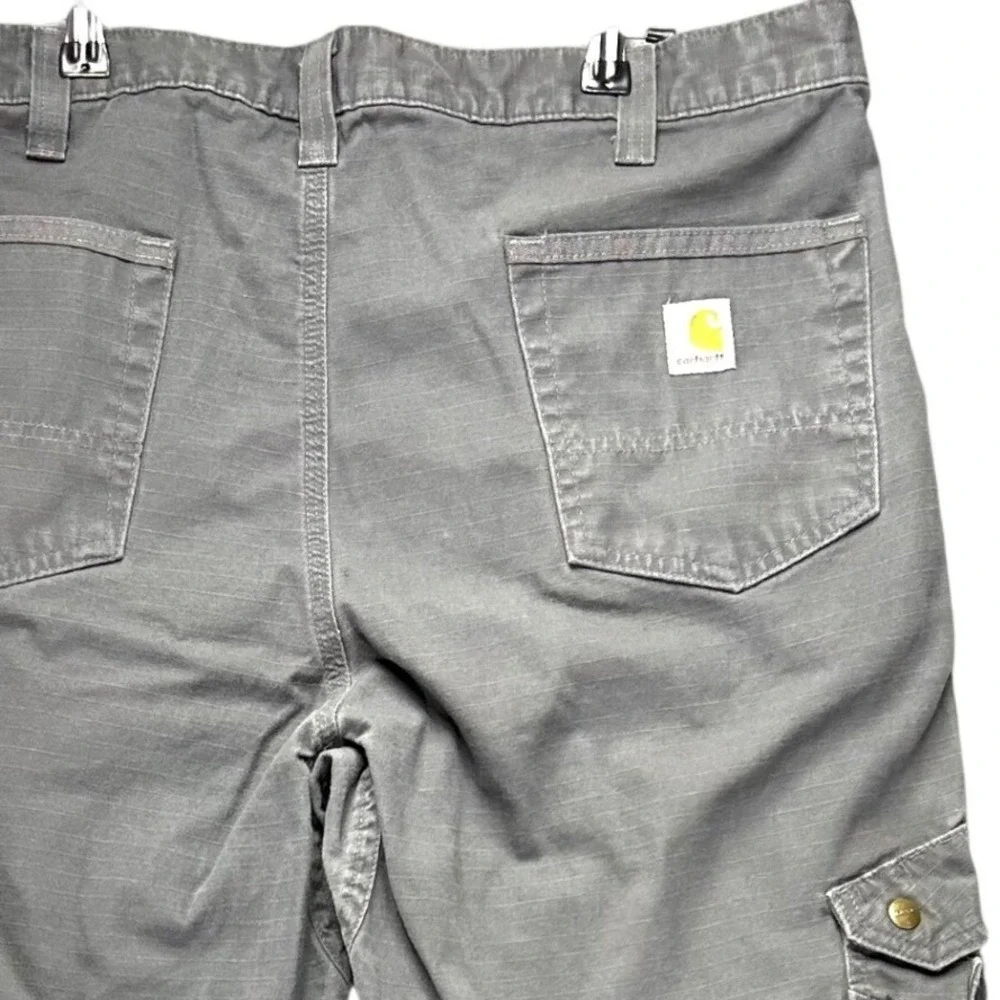 Carhartt Cargo Pants B342GVL Mens 37x33 Gray Cotton Ripstop Workwear Utility